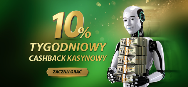 10% zwrot gotówki z kasyna