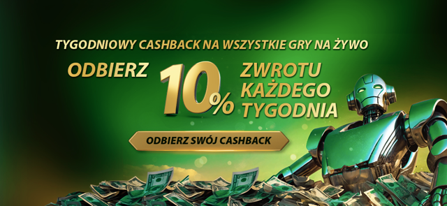 Zwrot gotówki z kasyna na żywo